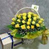 Giỏ hoa hồng vàng F499