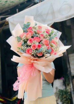Bó hồng song hỷ xinh